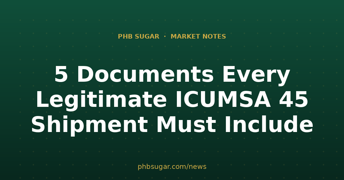 5 Documents Every Legitimate ICUMSA 45 Shipment Must Include