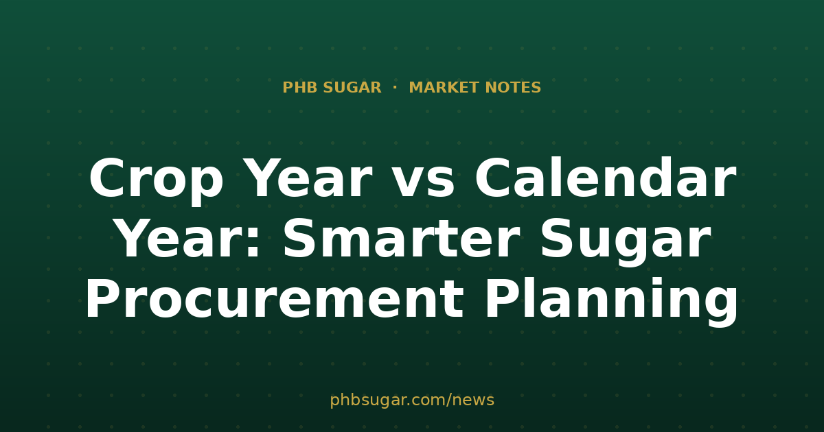 Crop Year vs Calendar Year: Smarter Sugar Procurement Planning