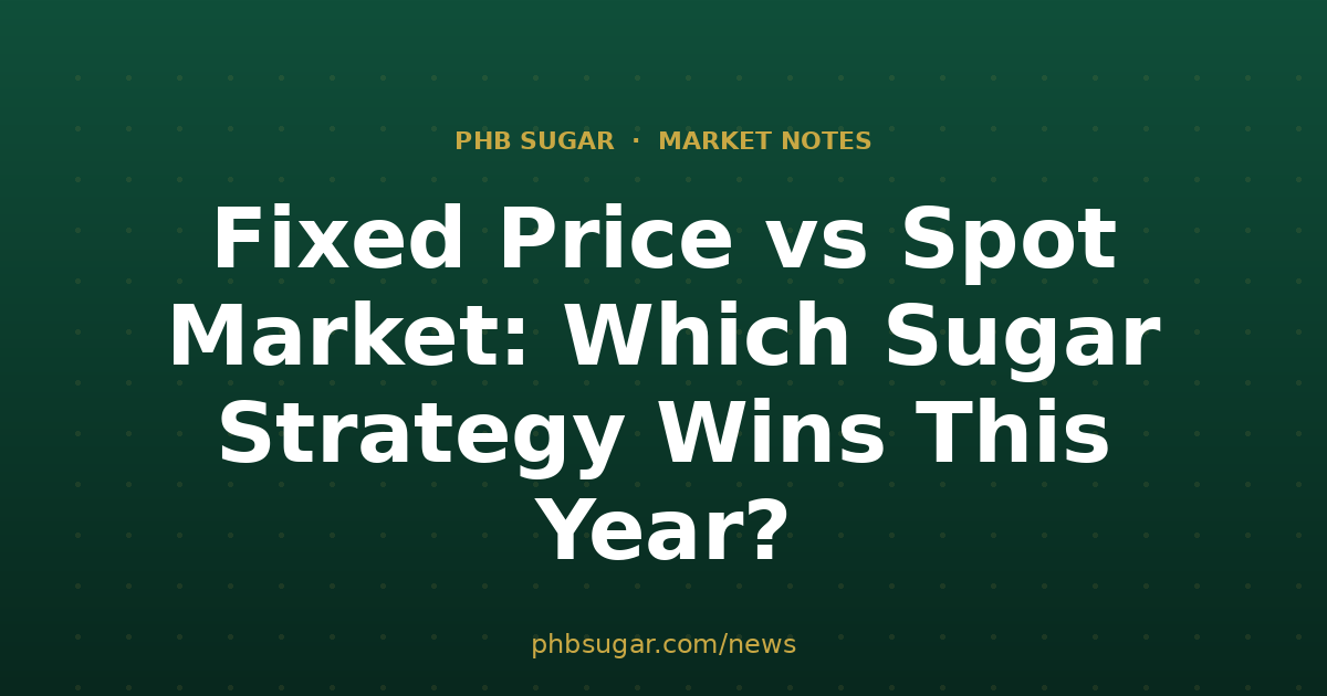 Fixed Price vs Spot Market: Which Sugar Strategy Wins This Year?