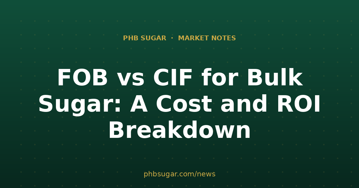 FOB vs CIF for Bulk Sugar: A Cost and ROI Breakdown