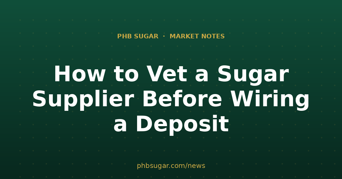 How to Vet a Sugar Supplier Before Wiring a Deposit