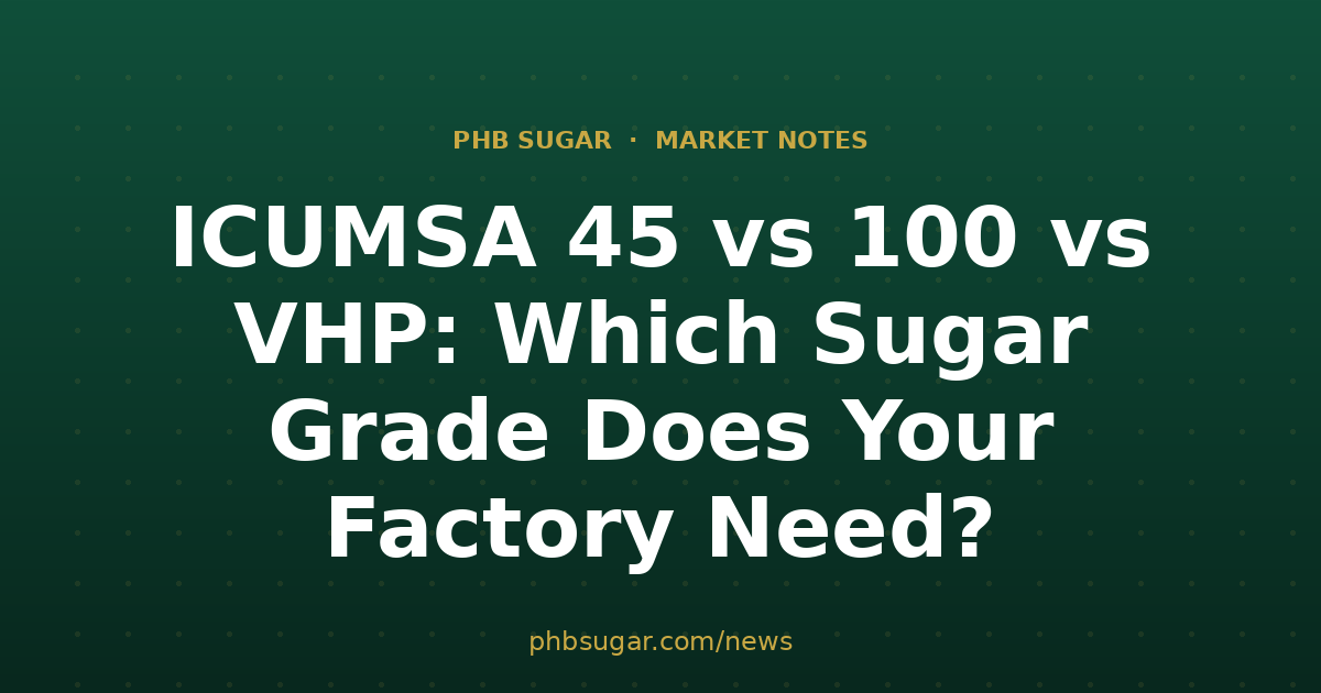 ICUMSA 45 vs 100 vs VHP: Which Sugar Grade Does Your Factory Need?