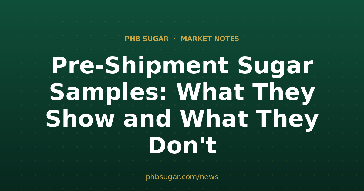 Pre-Shipment Sugar Samples: What They Show and What They Don't