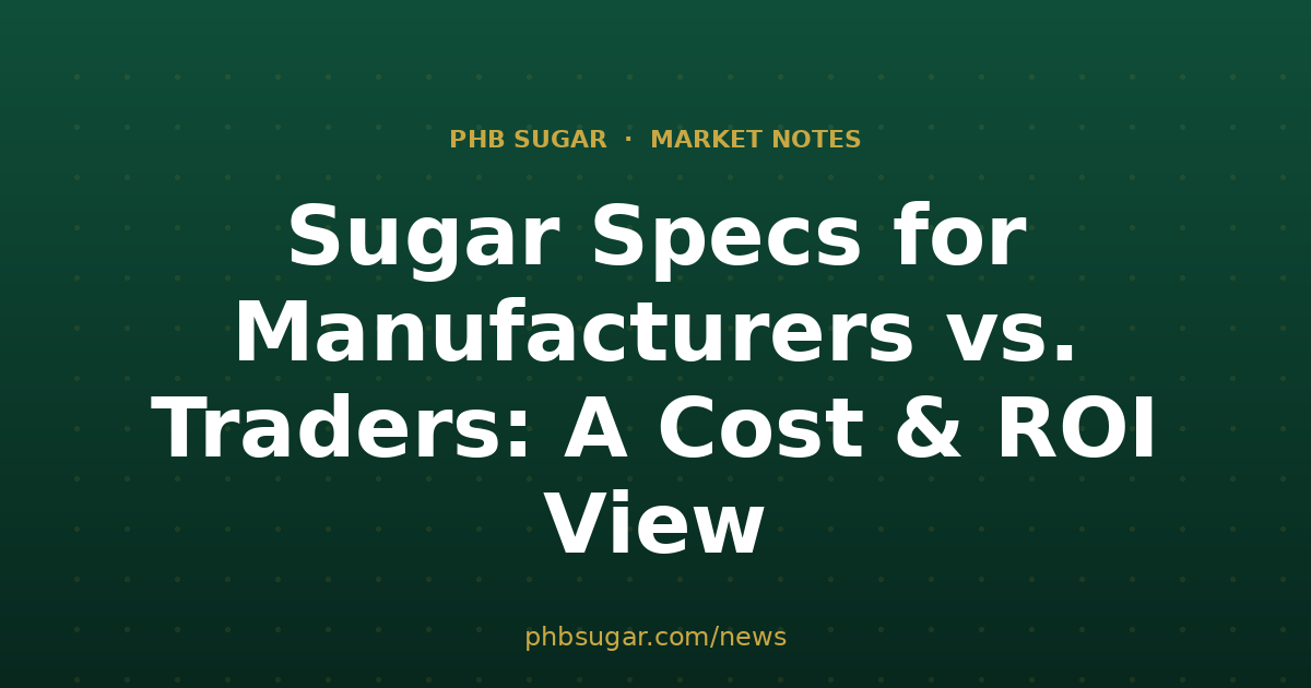 Sugar Specs for Manufacturers vs. Traders: A Cost & ROI View