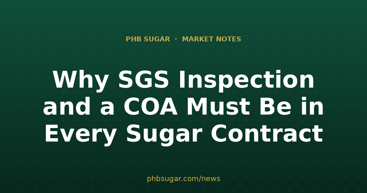 Why SGS Inspection and a COA Must Be in Every Sugar Contract