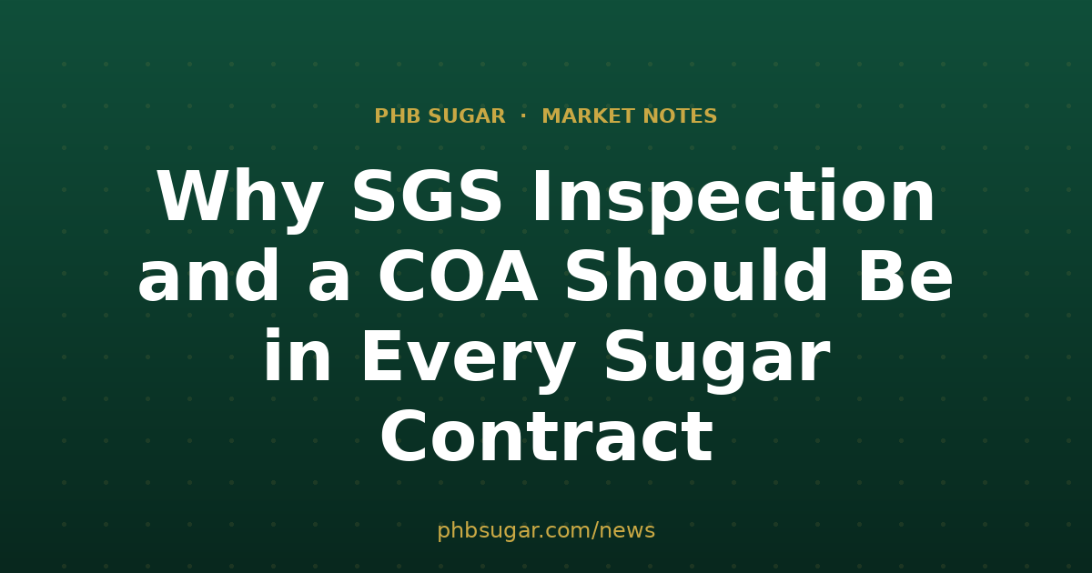 Why SGS Inspection and a COA Should Be in Every Sugar Contract