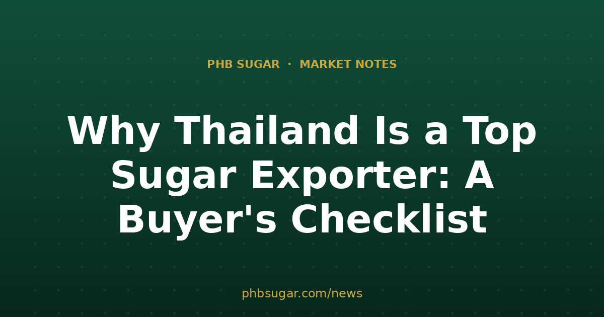 Why Thailand Is a Top Sugar Exporter: A Buyer's Checklist